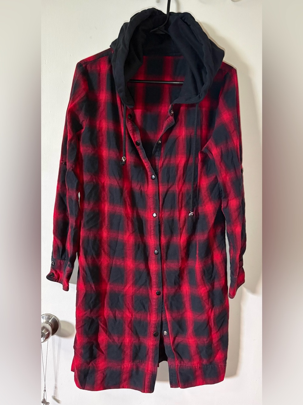Killstar Hooded Plaid Cardigan